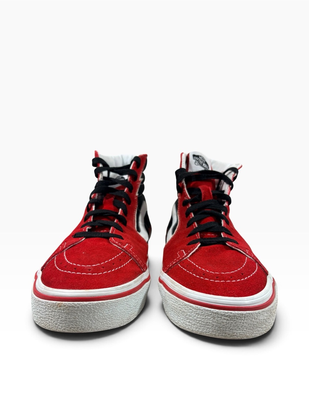 Vans Sk8 Hi Bolt Racing Red Black White Sneakers M-10.5 W-12 - Picture 4 of 9